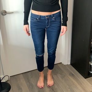 Paige verduro crop dark denim skinny jeans